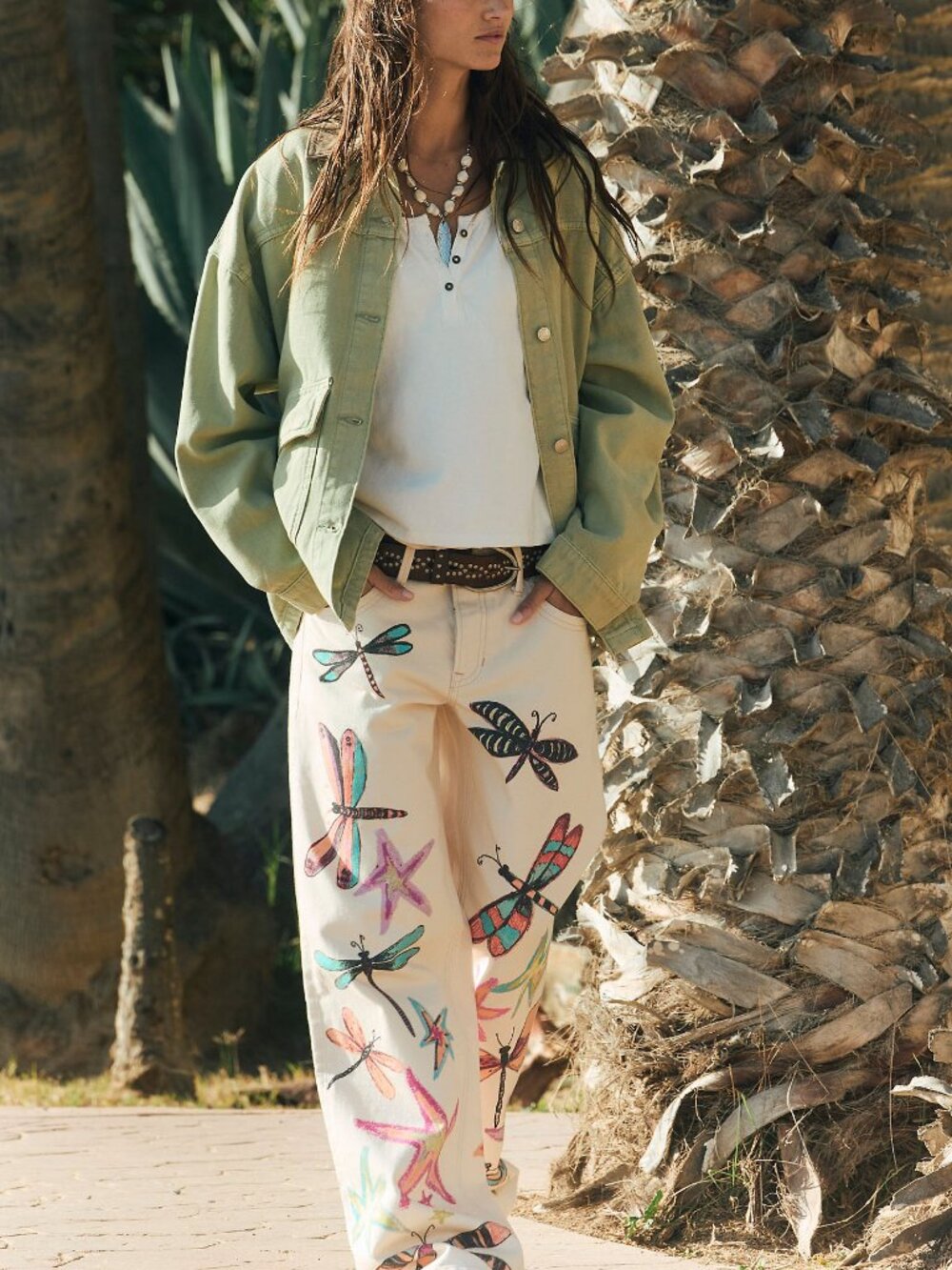 FREE PEOPLE We The Free Lemon Denim Jacket / Washed Sage - Picture 7 of 8